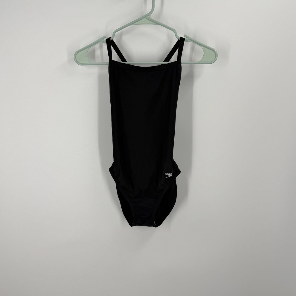 Speedo Swimsuit Women 30 Black Eco Solid Flyback One Piece Pro LT 8-002405001